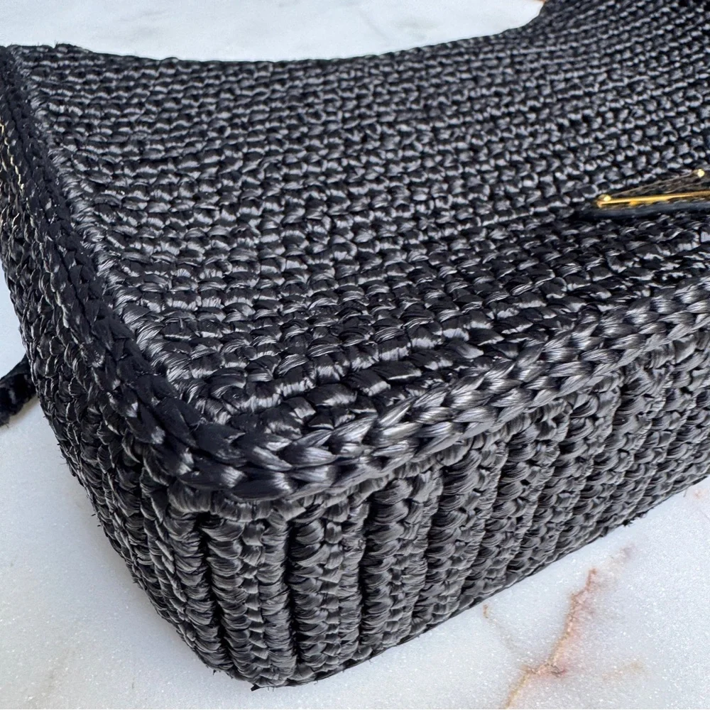Prada Re-Edition Mini Crochet Raffia Crossbody Bag